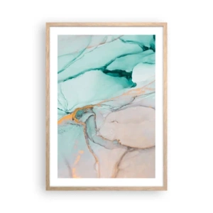 Pôster com moldura de carvalho claro - Dança das formas e cores - 50x70 cm