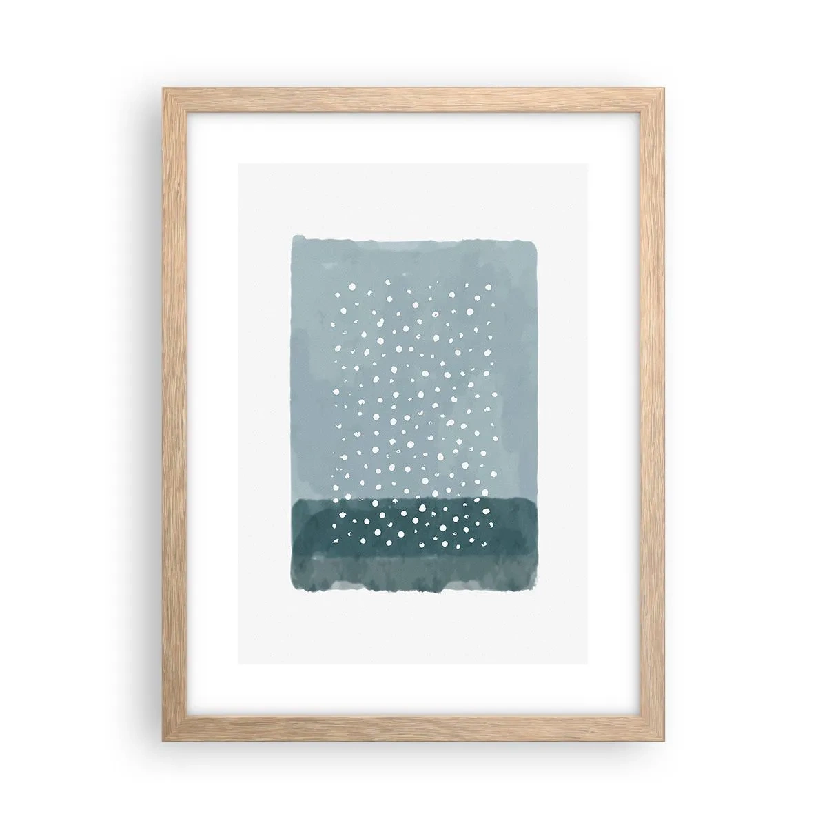 Pôster com moldura de carvalho claro - Cultivado em azul - 30x40 cm