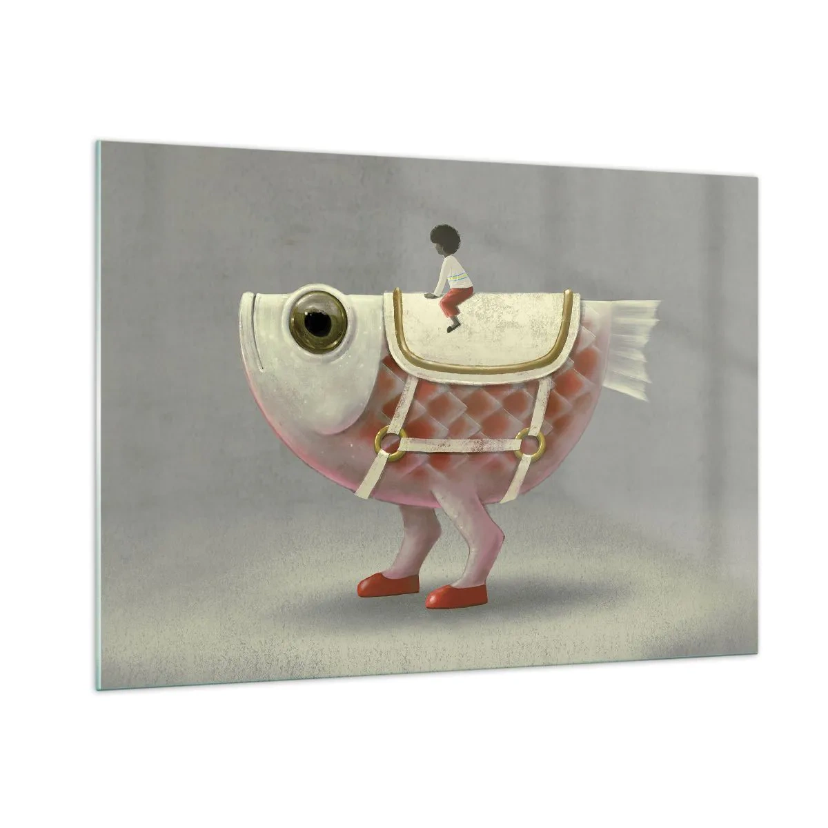 Quadro em vidro - O cavaleiro Peixoso - 100x70 cm