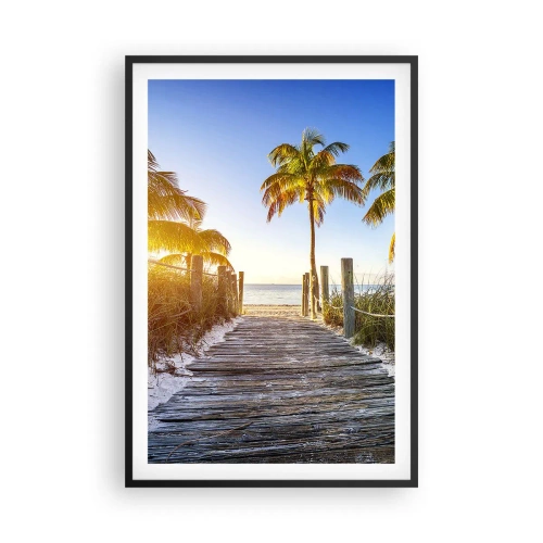 Pôster com moldura preta - Direto para o paraíso - 61x91 cm