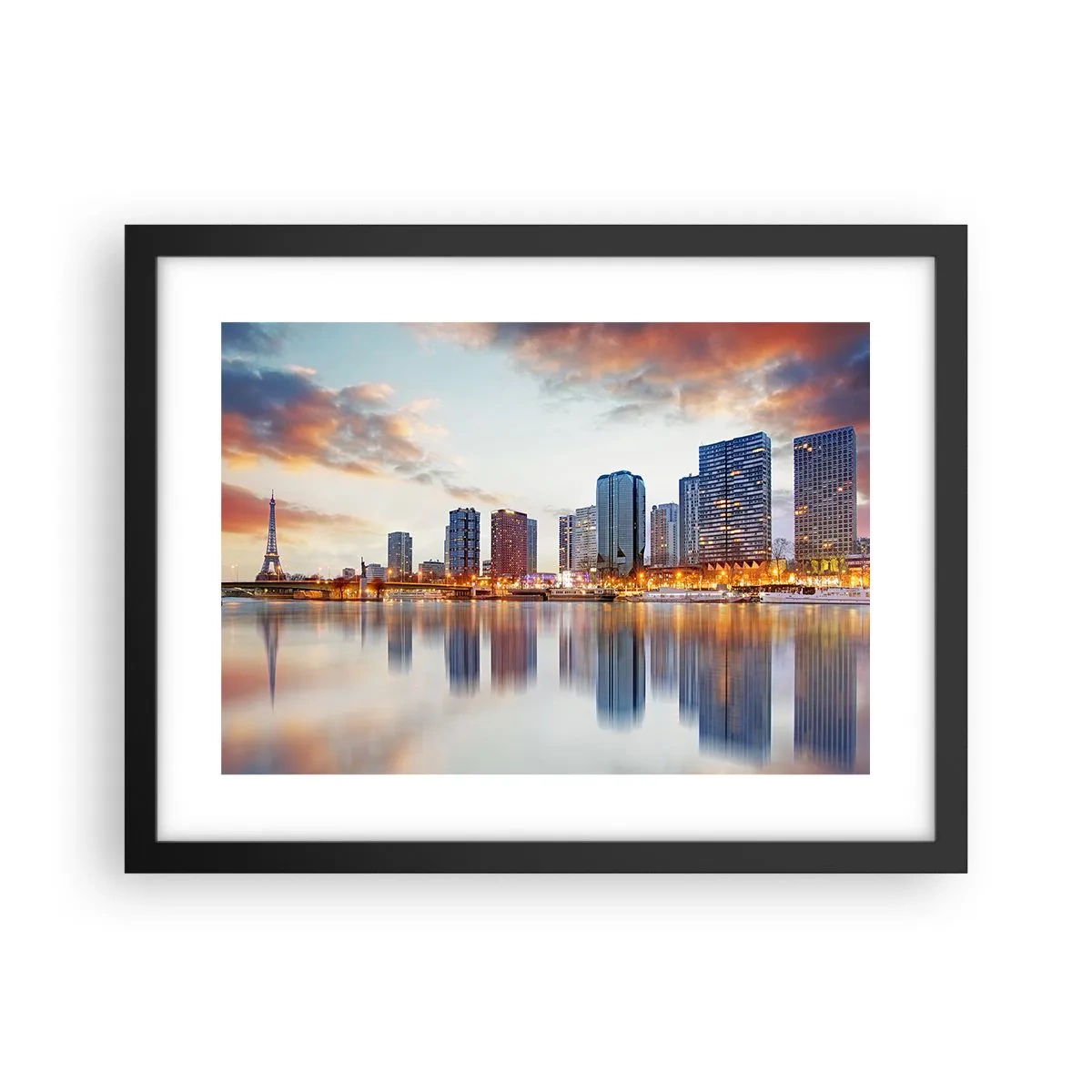 Pôster com moldura preta - A tranquilidade monumental de Paris - 40x30 cm