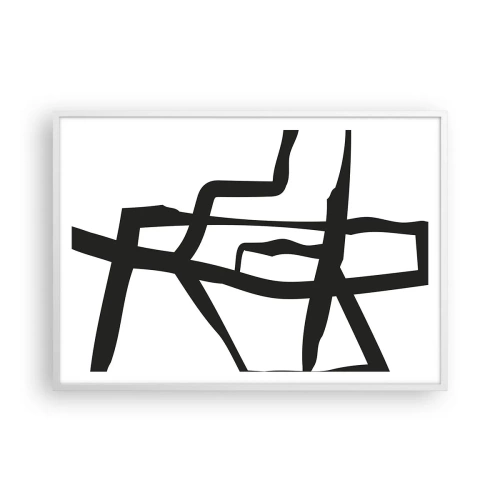 Pôster em moldura branca - Projeto preto e branco - 100x70 cm