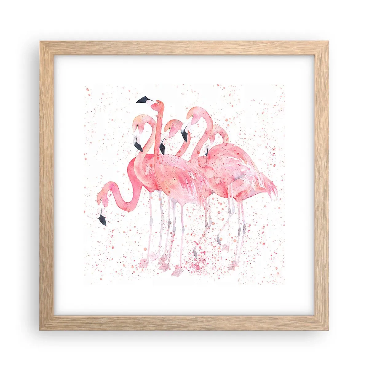 Pôster com moldura de carvalho claro - Conjunto cor-de-rosa - 30x30 cm