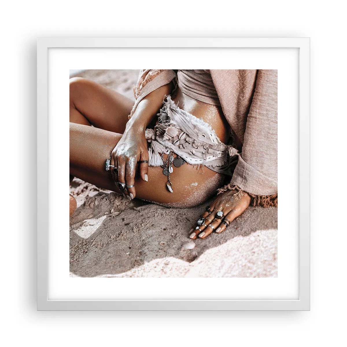 Pôster em moldura branca - Expulsa pelas ondas? - 40x40 cm