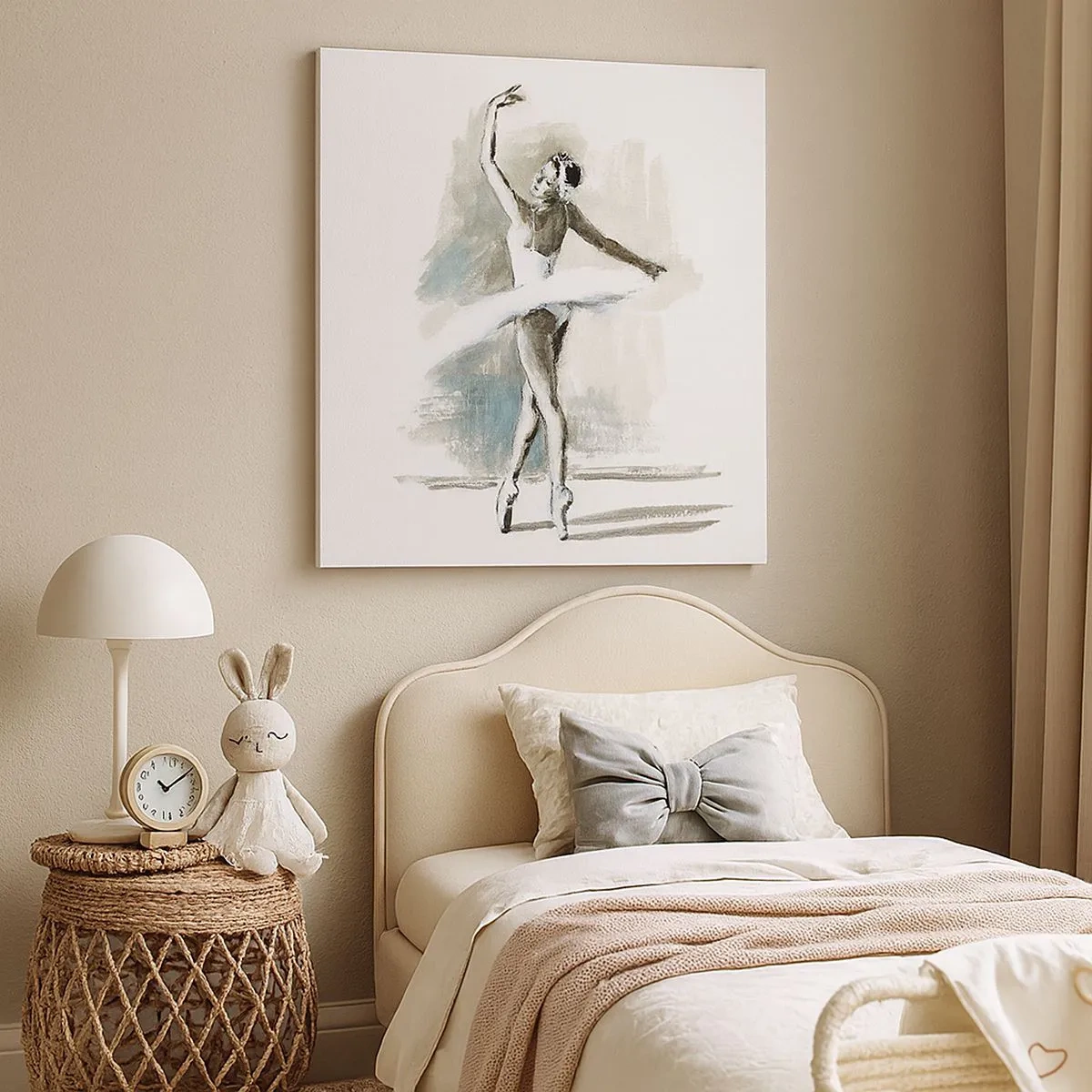 Quadro em tela - Encantada num cisne - 30x30 cm