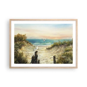 Pôster com moldura de carvalho claro - Refúgio sem vento - 70x50 cm