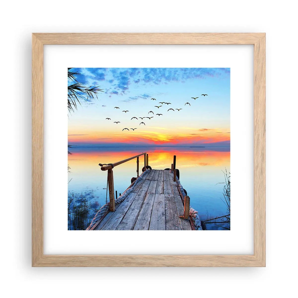 Pôster com moldura de carvalho claro - É hora de voltar... - 30x30 cm