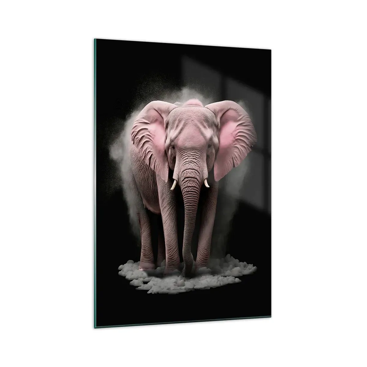 Quadro em vidro - Não pense em um elefante rosa! - 70x100 cm