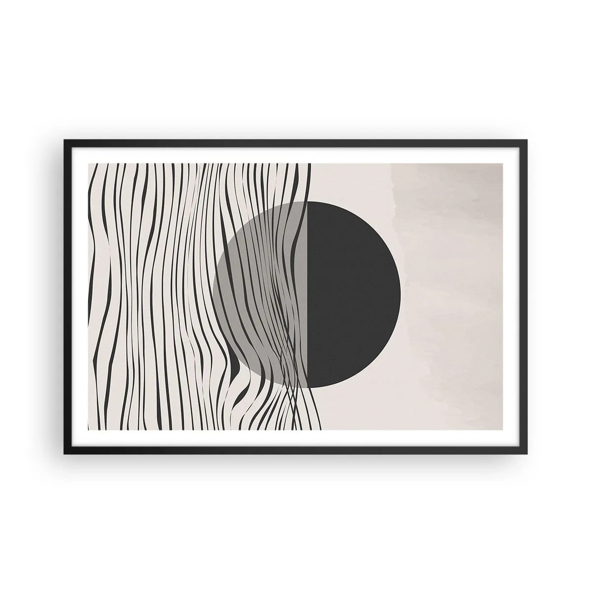 Pôster com moldura preta - Composição da metade - 91x61 cm