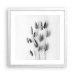 Pôster em moldura branca - Grama fofa - 40x40 cm