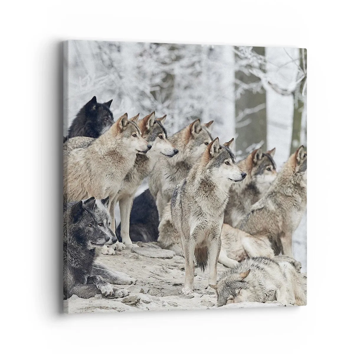 Quadro em tela - Família e amigos - 40x40 cm