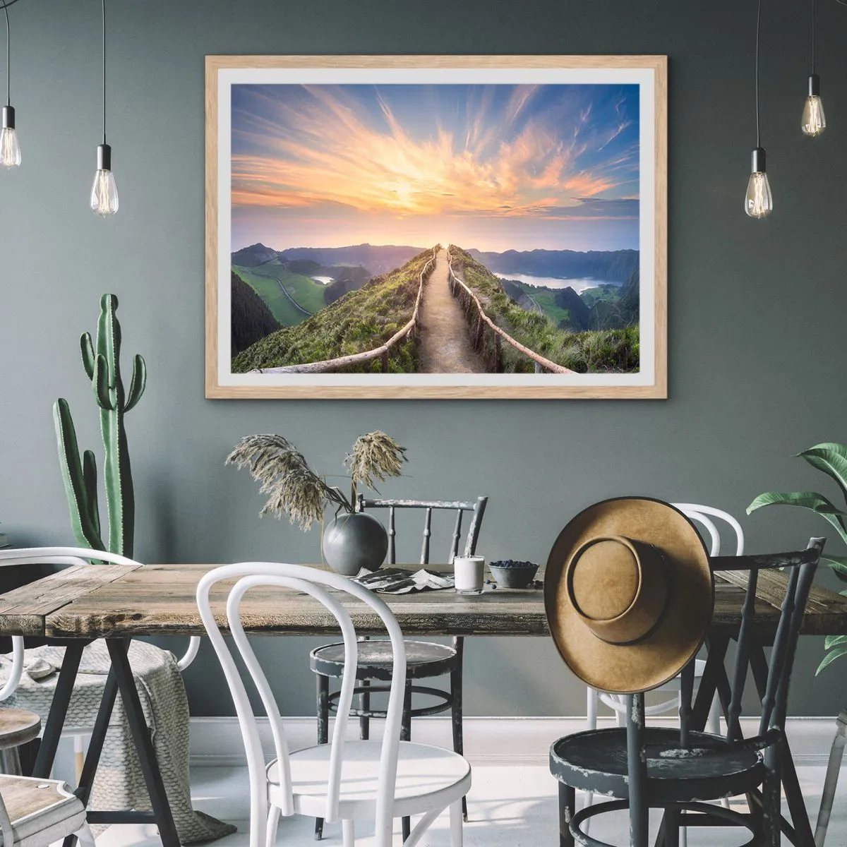 Pôster com moldura de carvalho claro - Perto do céu - 100x70 cm