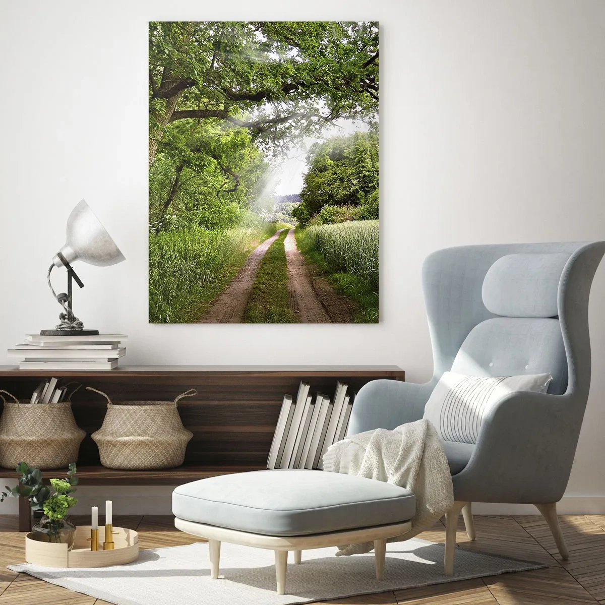 Quadro em vidro - Os pastores de Arcadia - 70x100 cm