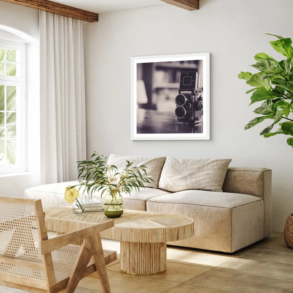 Pôster em moldura branca - A magia da fotografia antiga - 60x60 cm