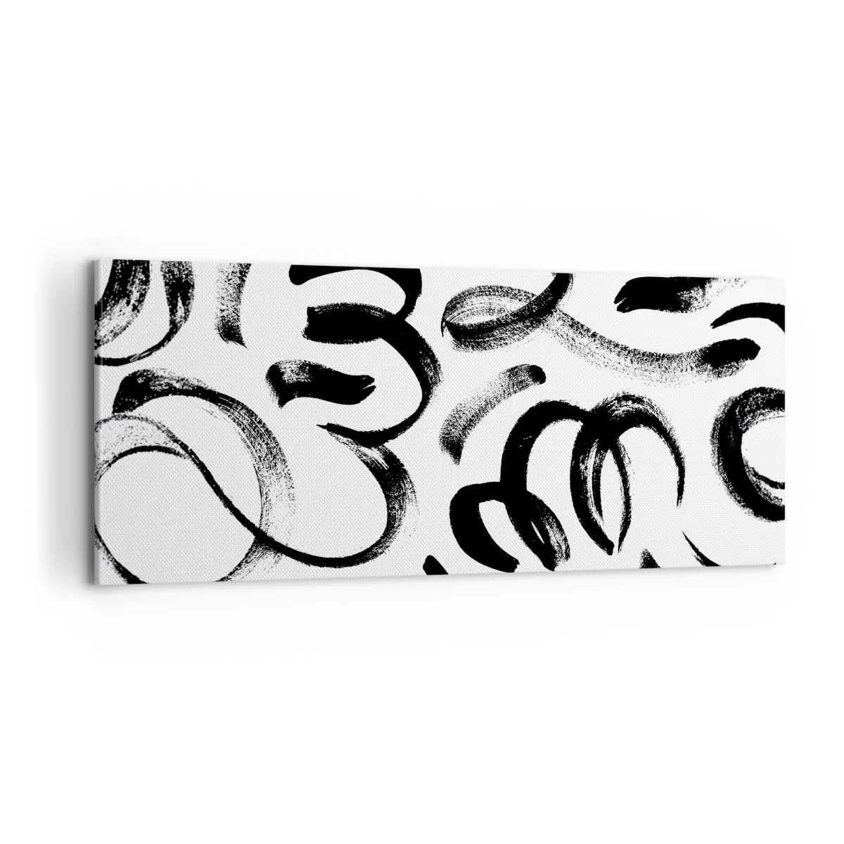 Quadro em tela - Preto sobre branco - 100x40 cm