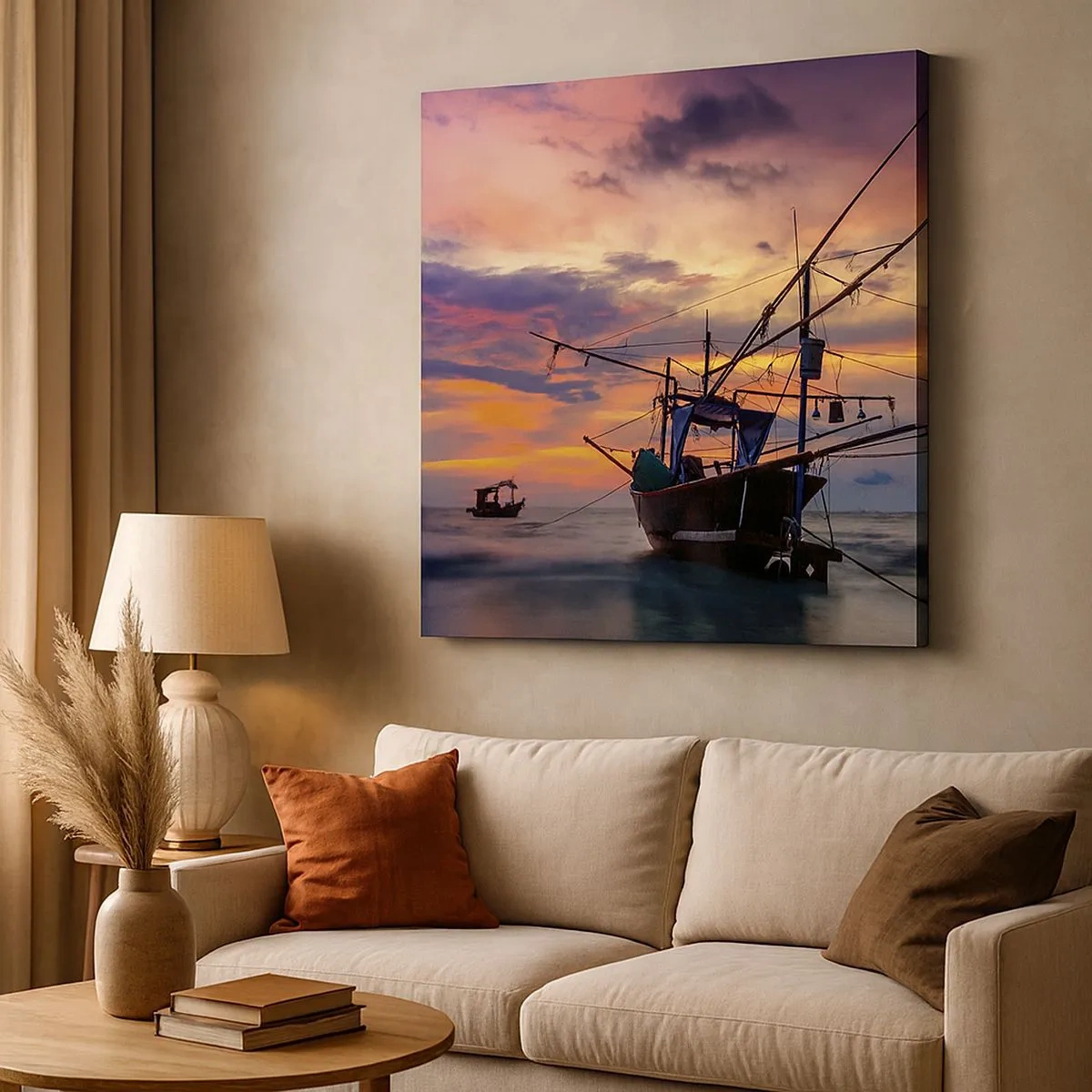 Quadro em tela - Noite exótica - 30x30 cm