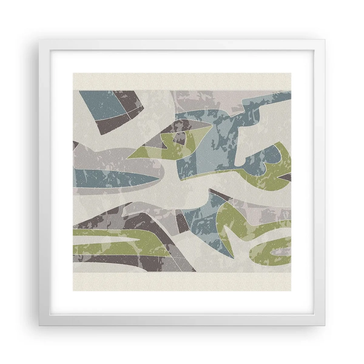 Pôster em moldura branca - Composição atrás do vidro - 40x40 cm