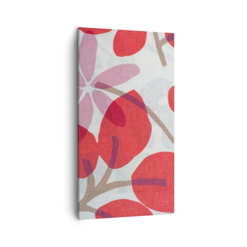 Quadro em tela - Arranjo de flores em rosa - 45x80 cm