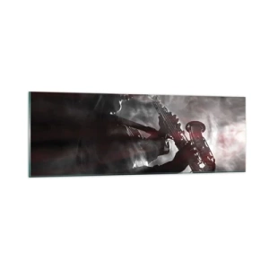 Quadro em vidro - Nos fumos do jazz - 90x30 cm