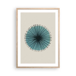 Pôster com moldura de carvalho claro - Radiante sobre o azul - 50x70 cm