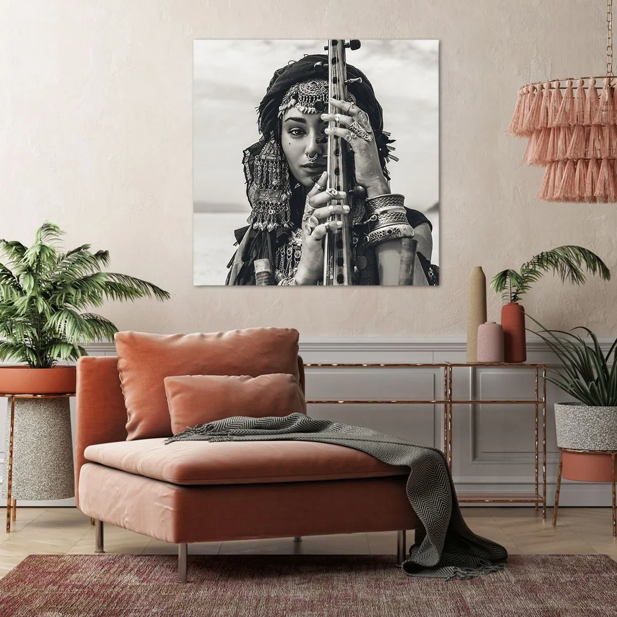 Quadro em tela - A própria música oriental - 50x50 cm