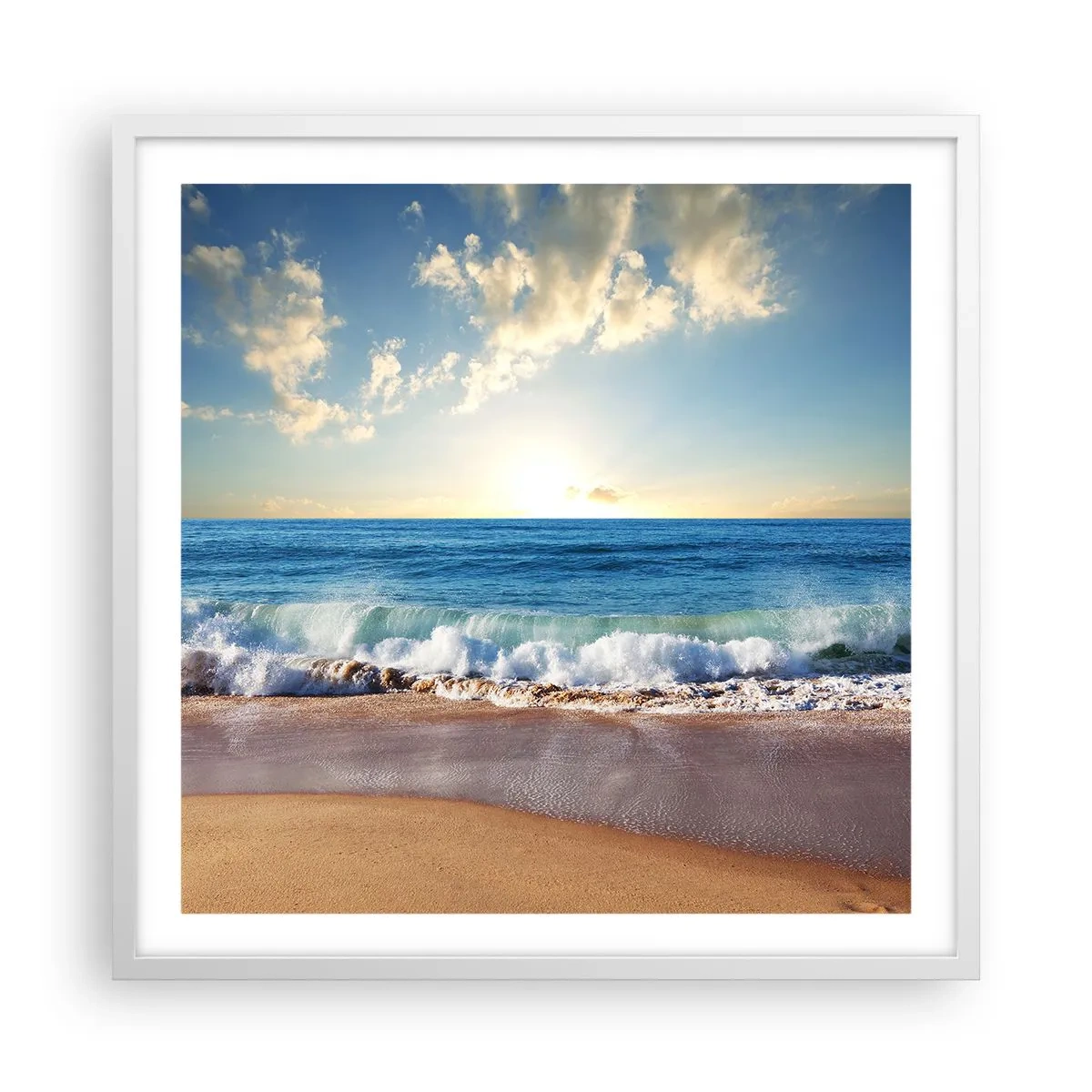 Pôster em moldura branca - Movimento e quietude ao mesmo tempo - 60x60 cm