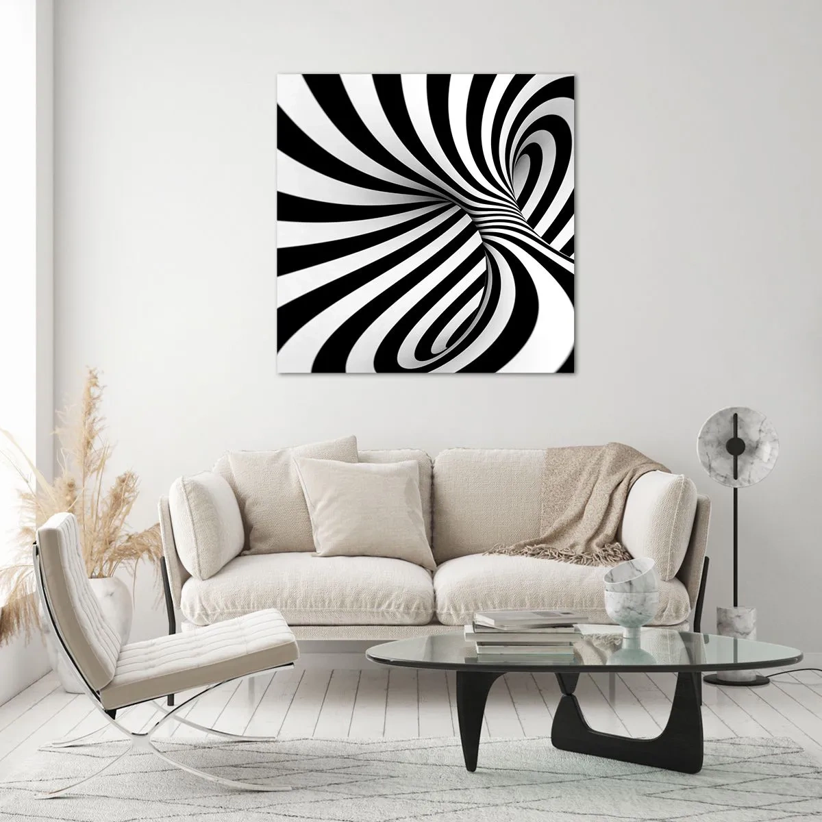 Quadro em vidro - Composição: espaço dançante - 70x70 cm