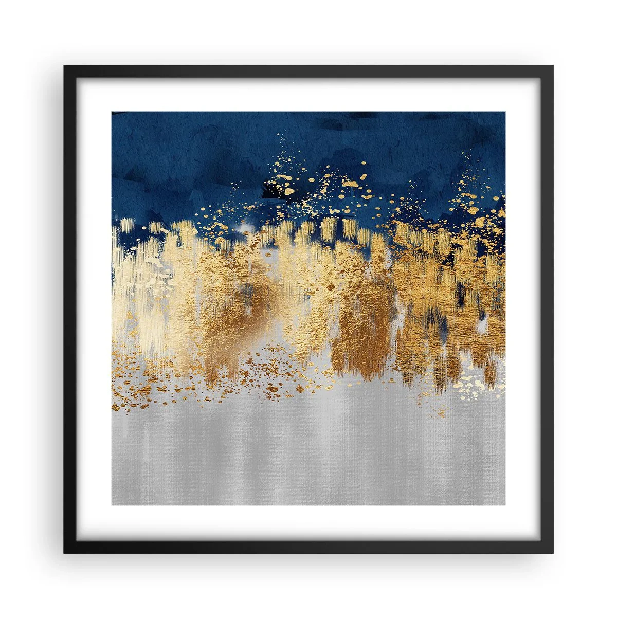 Pôster com moldura preta - Uma composição moderna com brilho - 50x50 cm