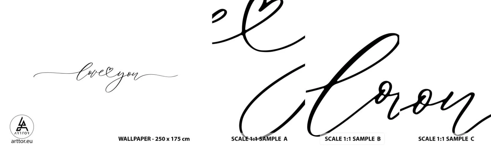 Amostra de Papel de Parede Standard Eco - Preto e branco - Tipografia, Afirmação, Máxima - 100x30 cm