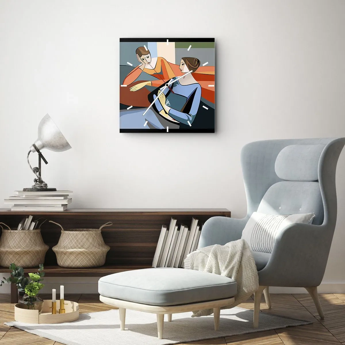 Relógio de parede - Relógio em vidro - Um momento de confiança - 40x40 cm