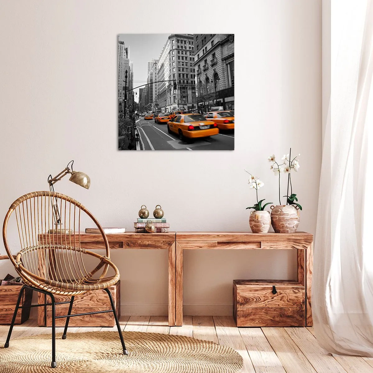 Quadro em tela - Sol da cidade grande - 60x60 cm