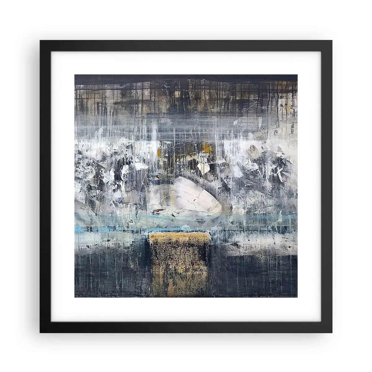 Pôster com moldura preta - Pelo gelo ou pelo torrão de terra - 40x40 cm