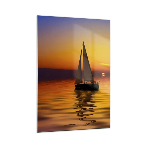 Quadro em vidro - Tranquilo anoitecer... - 50x70 cm