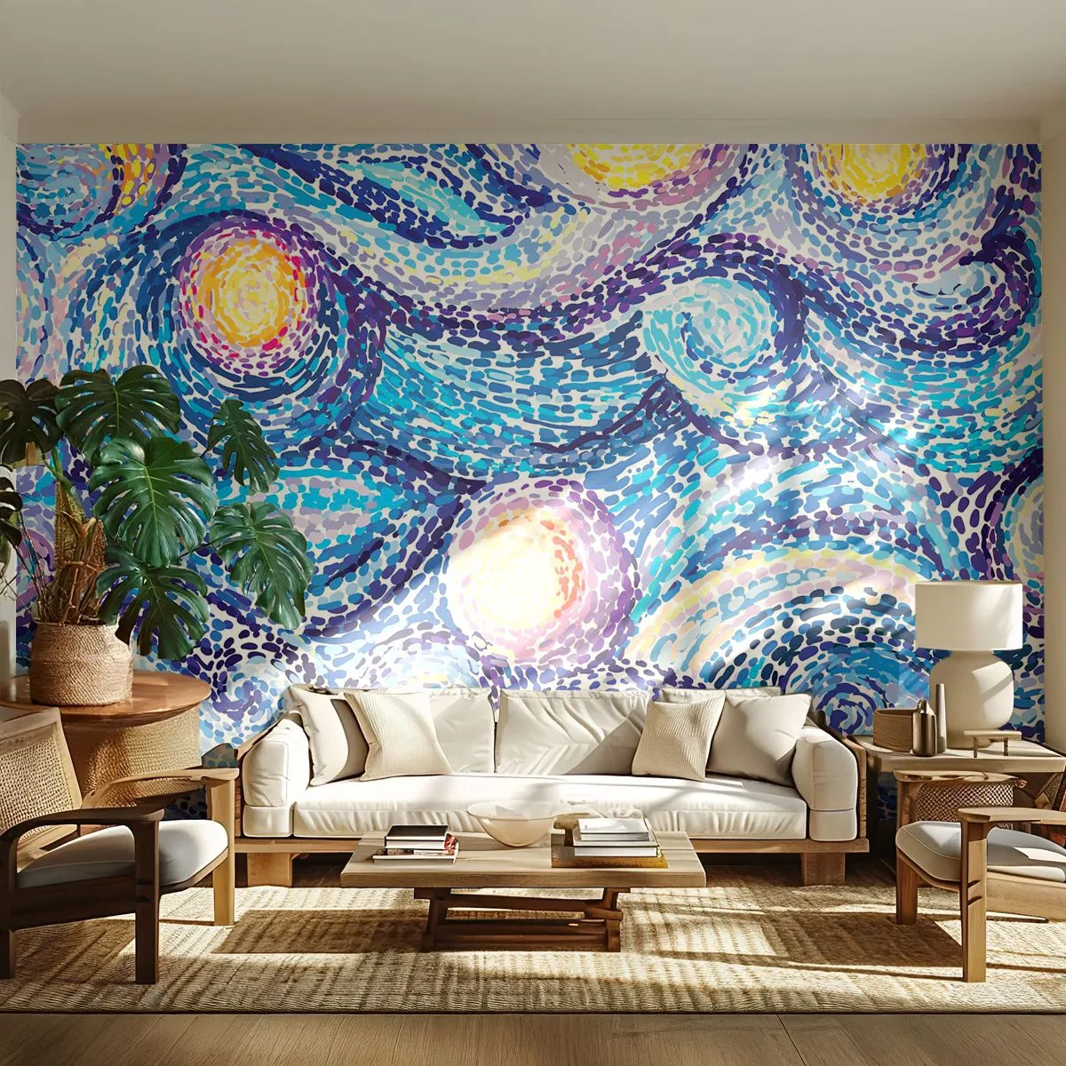 Papel de Parede Premium Canvas - De um quadro de van Gogh - Abstração, Pedaço, Pintura - 250x175 cm