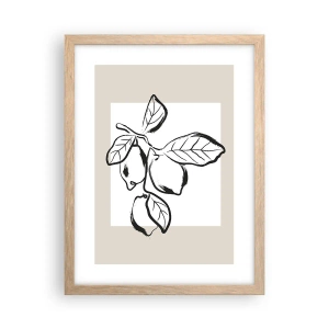 Pôster com moldura de carvalho claro - Onde o limão amadurece… - 30x40 cm