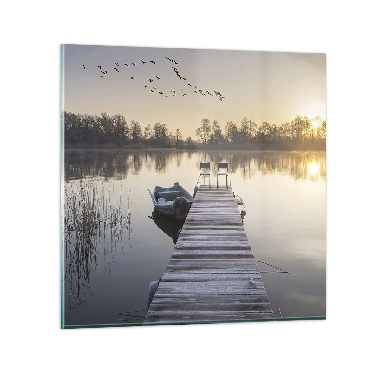 Quadro em vidro - Voltarei dentro de algum tempo - 40x40 cm