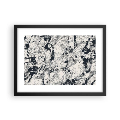 Pôster com moldura preta - Interpenetração de opostos - 40x30 cm