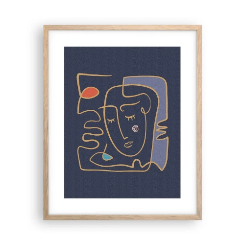 Pôster com moldura de carvalho claro - Nos pensamentos - 40x50 cm