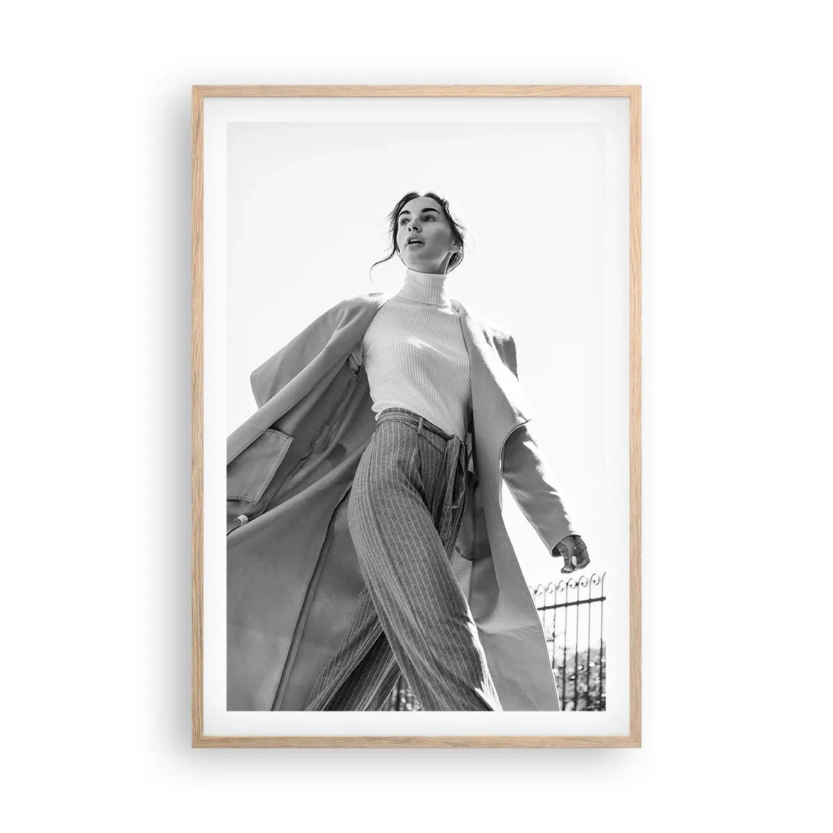 Pôster com moldura de carvalho claro - Vens comigo? - 61x91 cm