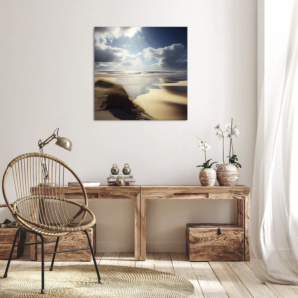 Quadro em tela - Praia, praia selvagem - 40x40 cm