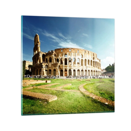 Quadro em vidro - Ainda pode-se ouvir o barulho das armas - 40x40 cm