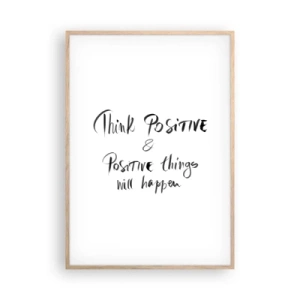 Pôster com moldura de carvalho claro - Como viver? - 70x100 cm