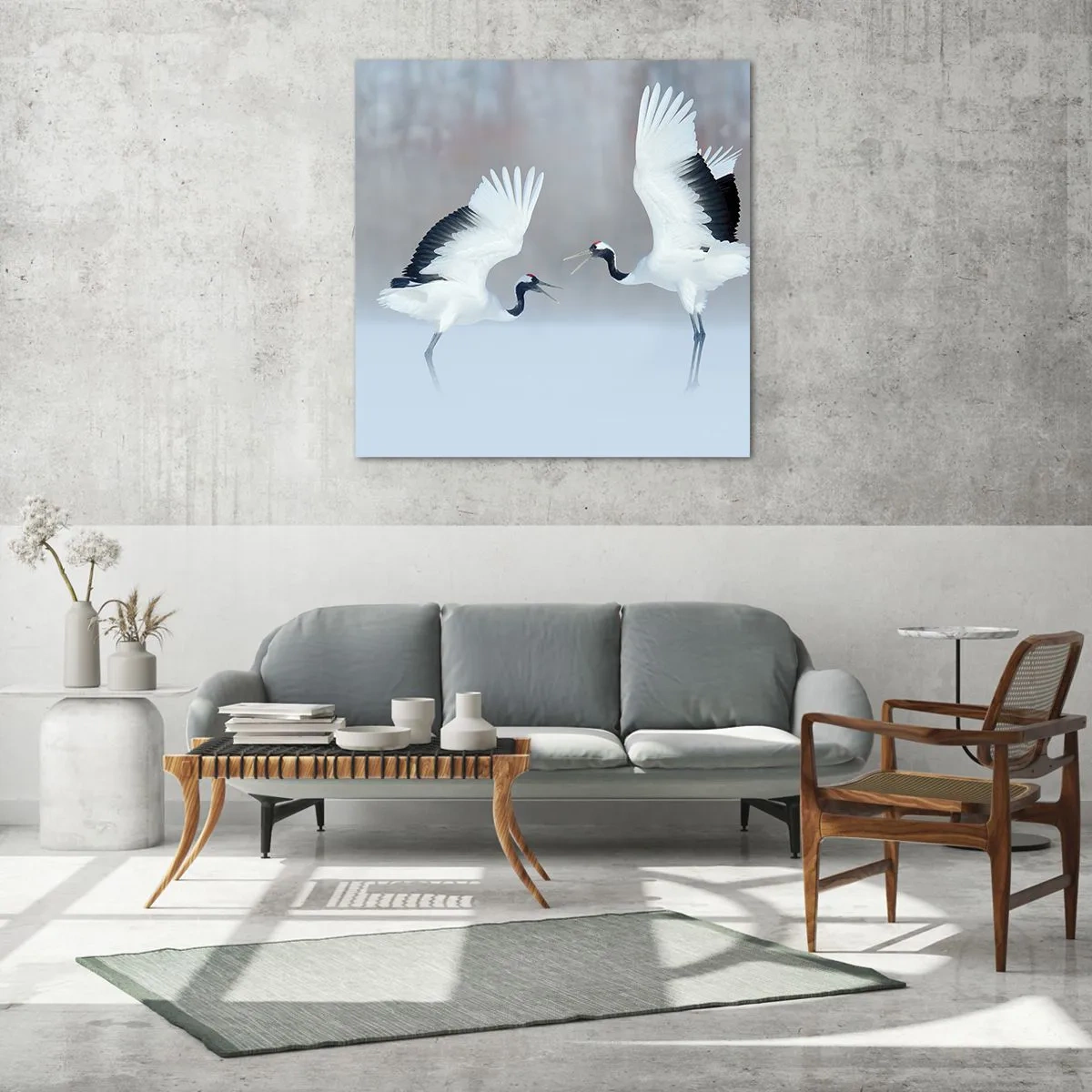 Quadro em vidro - Dança no nevoeiro - 70x70 cm