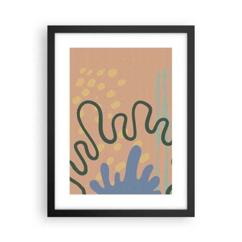 Pôster com moldura preta - Abstração: diversidade da natureza - 30x40 cm