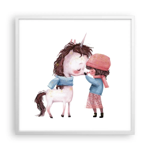 Pôster em moldura branca - Conto do inverno - 60x60 cm