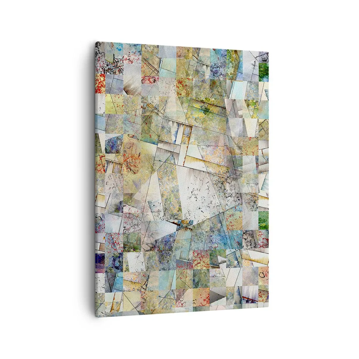 Quadro em tela - Embaralhamento geométrico - 50x70 cm