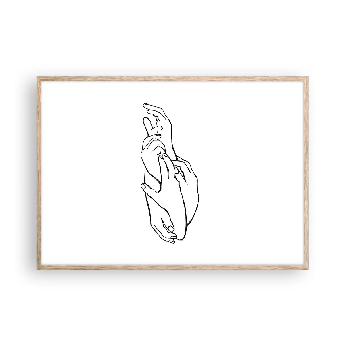 Pôster com moldura de carvalho claro - Bom toque - 100x70 cm