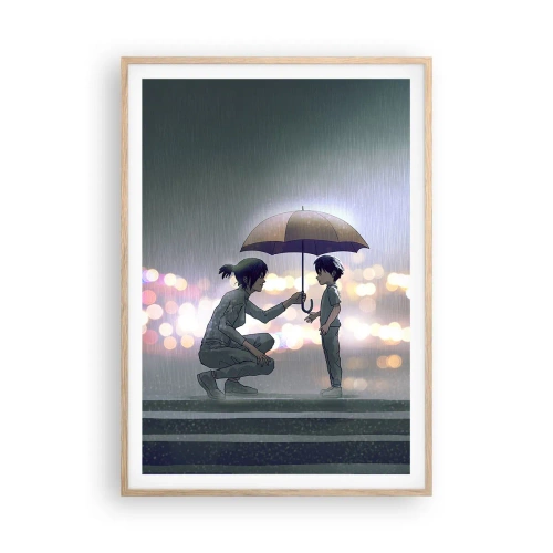 Pôster com moldura de carvalho claro - Está tudo bem agora - 70x100 cm