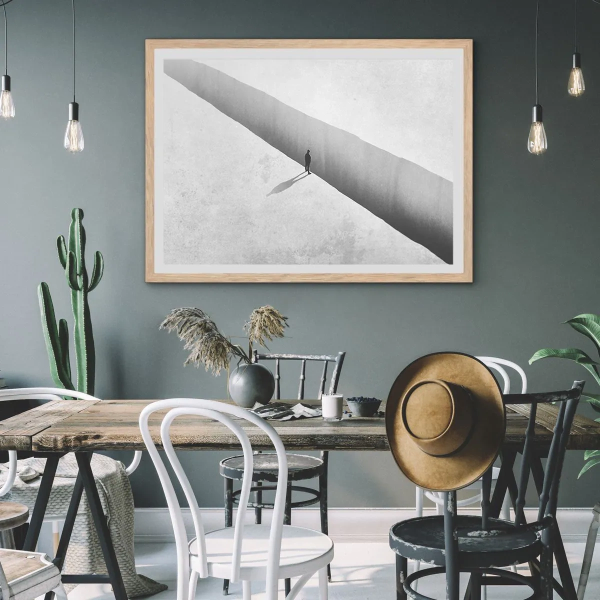 Pôster com moldura de carvalho claro - Um objetivo claro - 70x50 cm