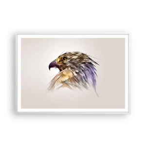 Pôster em moldura branca - Retrato de um guerreiro - 100x70 cm